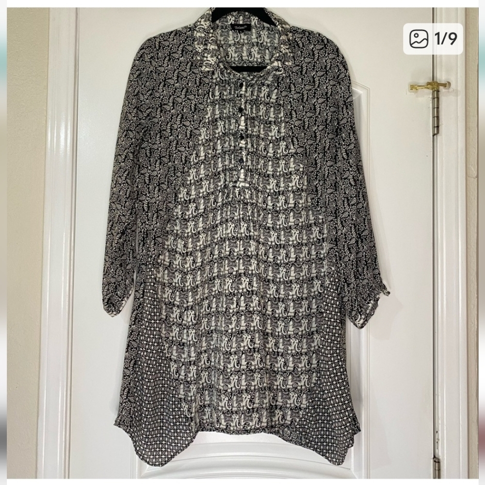 Tolani Anthropologie Tunic Top 100% Silk Size L